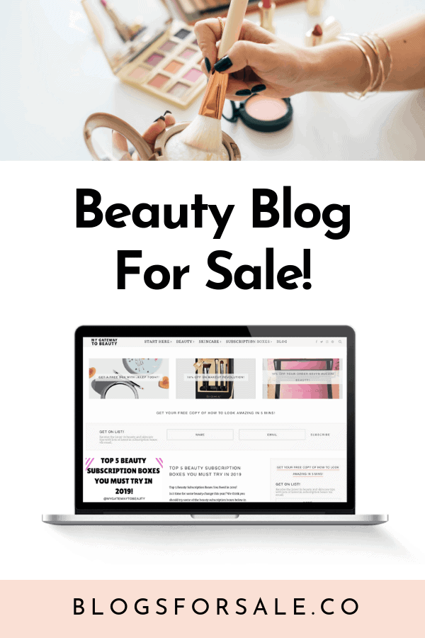 Starter beauty #blogforsale includes social accounts, 575 email subscribers, and 50 original articles related to #beauty, makeup, skincare, and #subscriptionboxes #buywebsites #beautyblog BlogsForSale.co