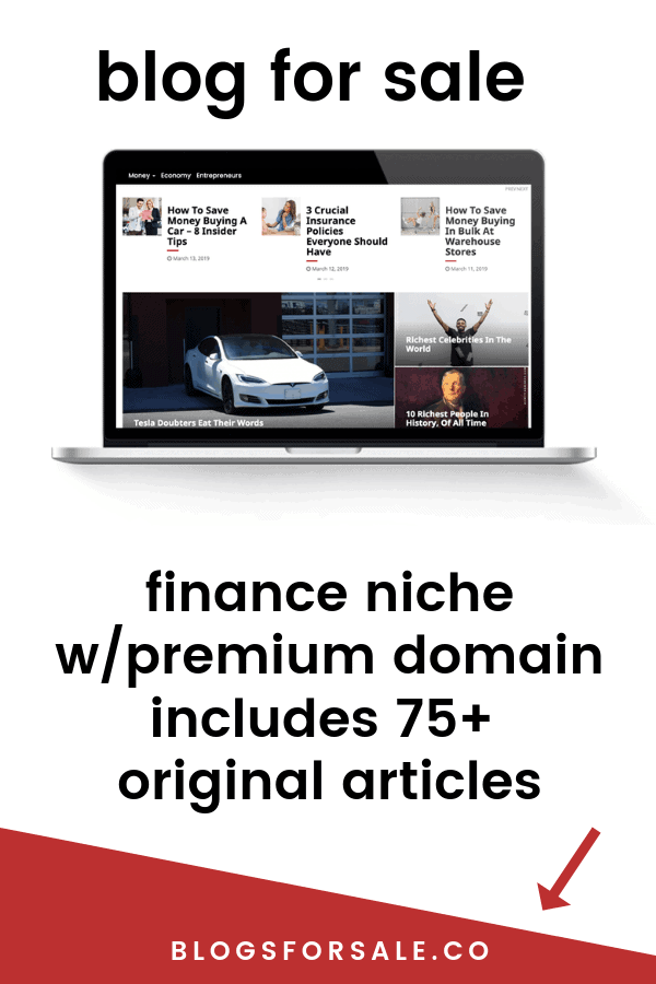Personal finance blog for sale with 75 original articles related to money saving, making, spending, economy and financial tips and premium domain #buywebsites #blogsforsale BlogsForSale.co