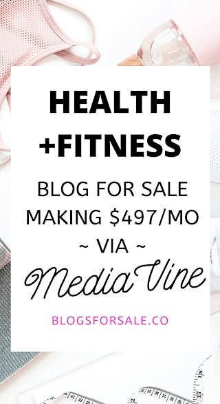 mediavine blog for sale health and fitness niche