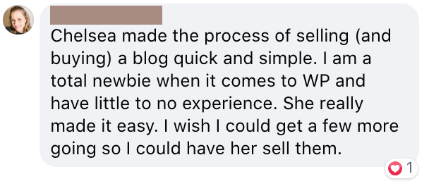 jen_testimonial_where to sell my blog, how much is my website worth?