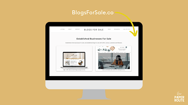computer mockup showing that BlogsForSale is one of the best Flippa alternatives 