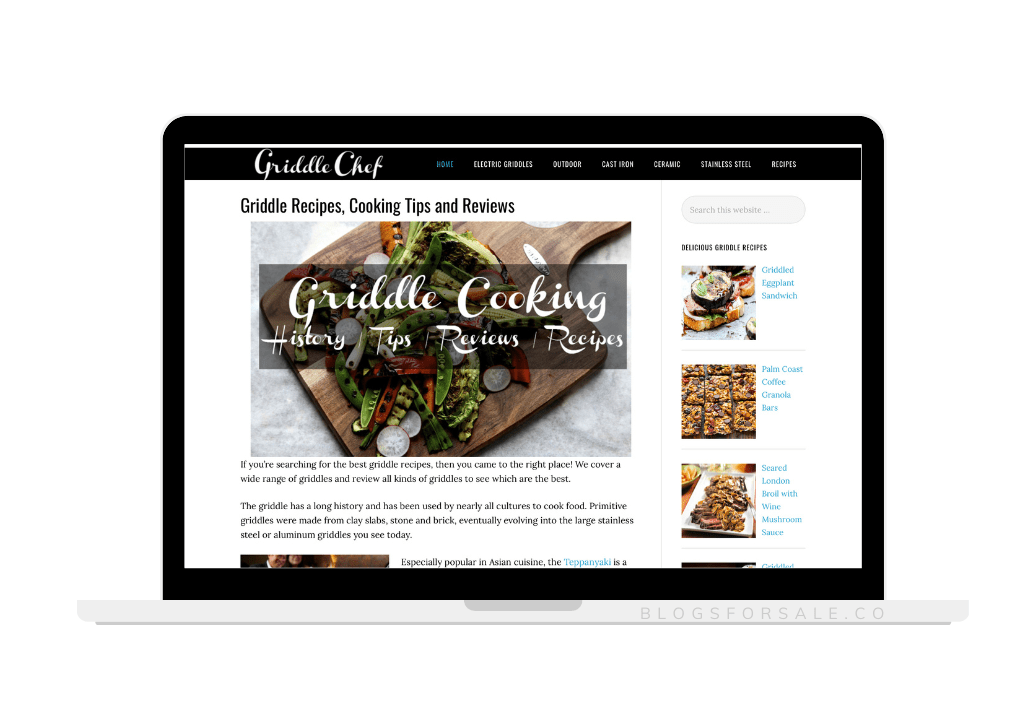 Griddle recipes and reviews site