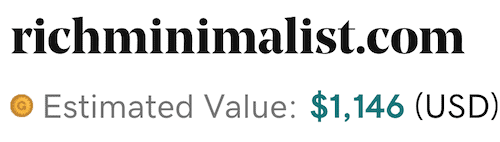 Personal Finance For Minimalists Niche Site premium domain value