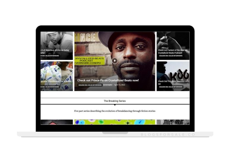 Cover page of hip hop music blog